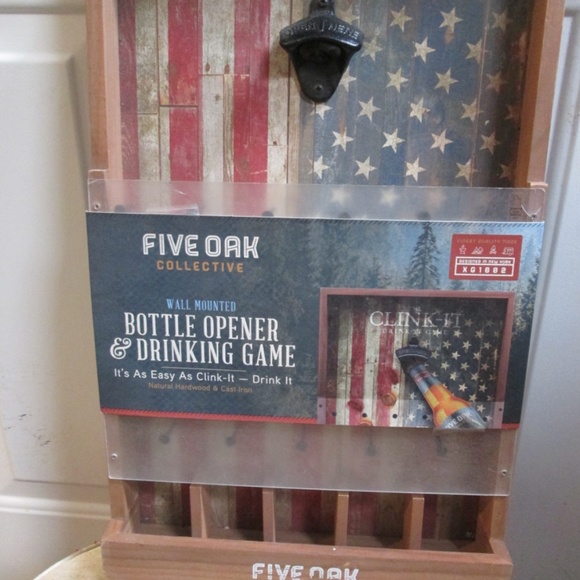 new Five Oak Collective  WALL MOUNTED Bottle Opener & Drinking Game - Picture 2 of 15